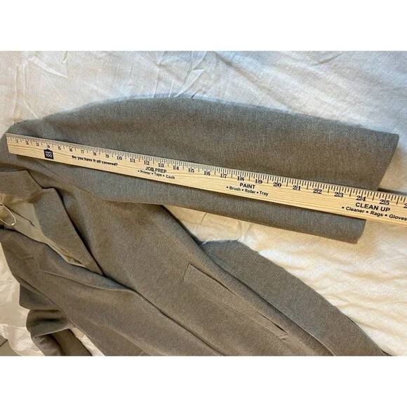 Uniqlo U Chester Beige Belted Stretch Jersey Duster Long Coat Size L Minimalist - Picture 15 of 16